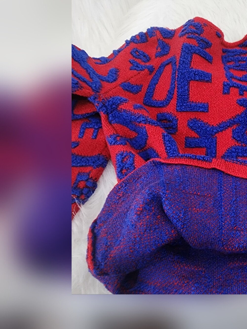 Runway 7 Bold Red & Blue Alphabet Sweater, Size 4 Children - Picture 5 of 5